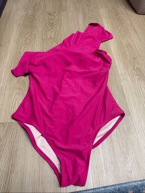 Hot Pink One Shoulder One Piece Swimsuit